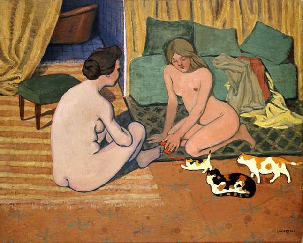 Felix  Vallotton Femmes nues aux chats Germany oil painting art